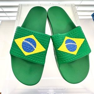 Adidas Originals Brazil Adilette Slides - Size 10 Men